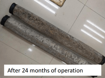 TUBE DIFFUSER ANTI-SCALING результат после 24 месяцев эксплуатации